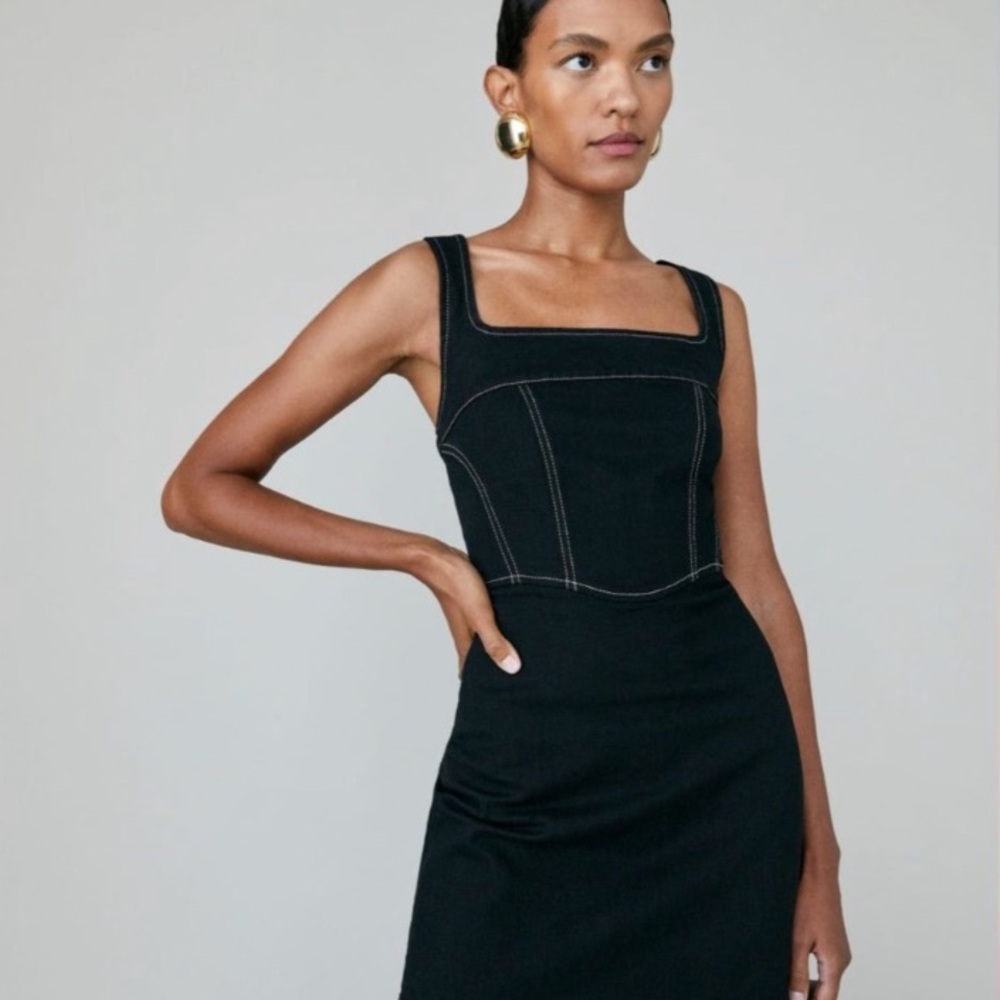Reformation Davies Bustier Denim Mini Dress